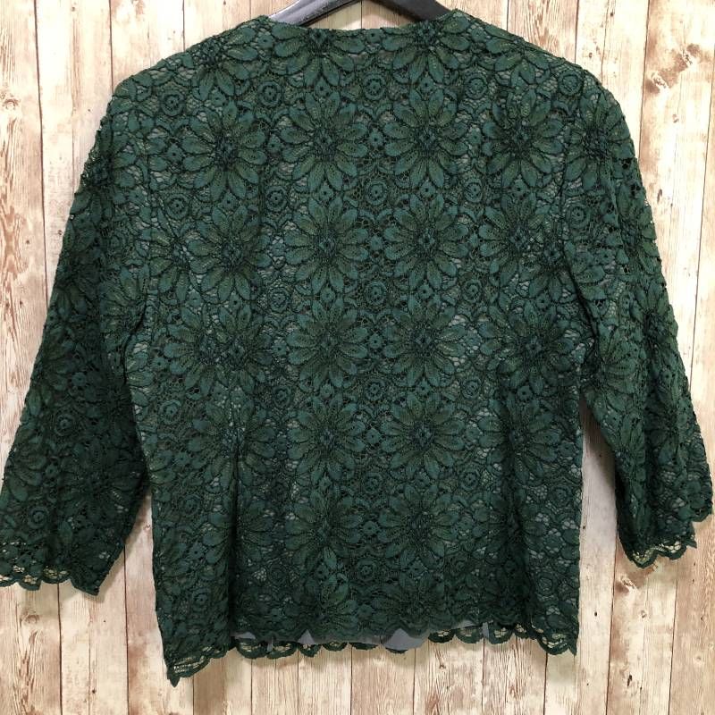 Leilian レリアン レース ノー ジャケット ダークグリーン