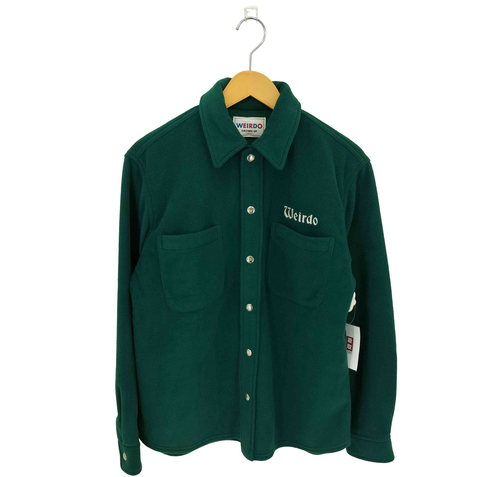 WEIRDO(ウィアード) FLAME L/S FLEECE SHIRTS フレイム ロゴ刺繍 フリース 長袖シャツ  メンズ  S【中古】【ブランド古着バズストア】 ウィアード WEIRDO FLAME L/S FLEECE SHIRTS フレイム ロゴ刺繍