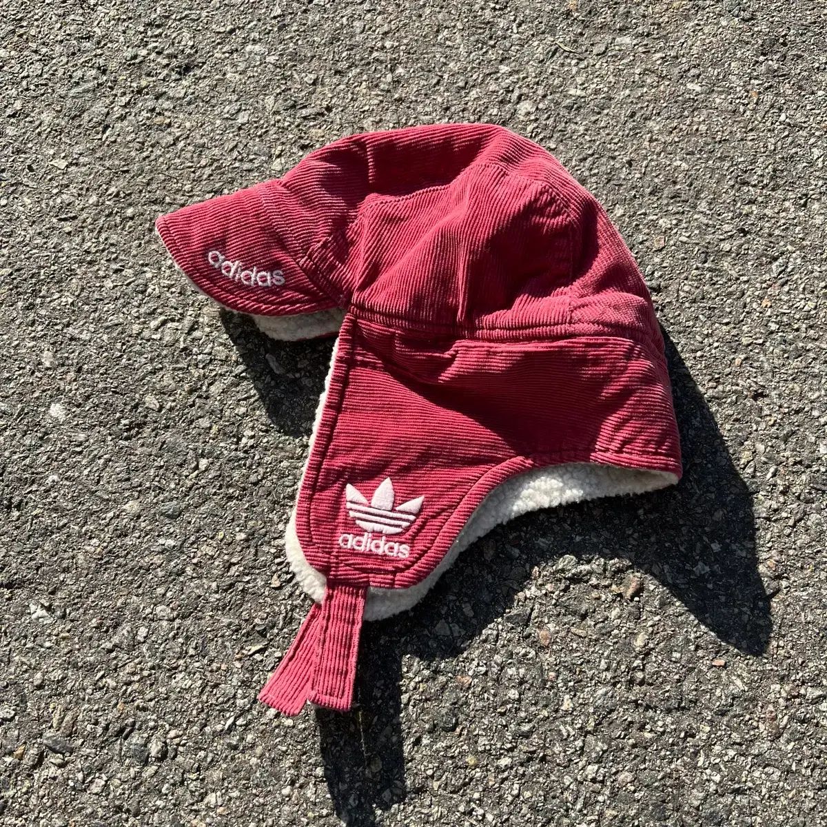 ヴィンテージ adidas ピンク コーデュロイ トラッパー ハット