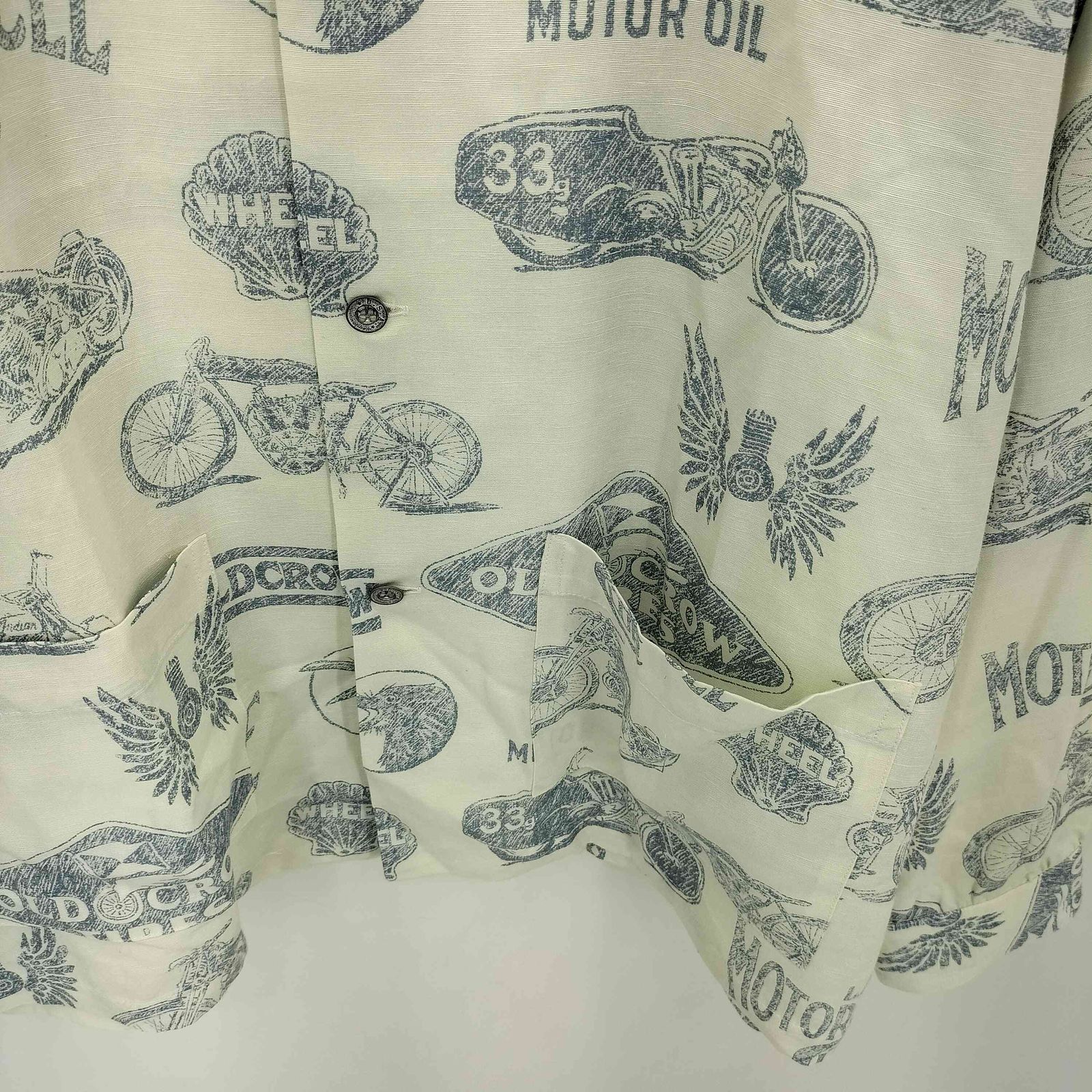 OLD CROW(オールドクロウ) L.A. MOTORCYCLE GARAGE L/S SHIRTS モーターサイクル ガレージ オープンカラー シャツ メンズ  L【中古】【ブランド古着バズストア】 オールドクロウ OLD CROW L.A. MOTORCYCLE GARAGE L/S SHIRTS モーター