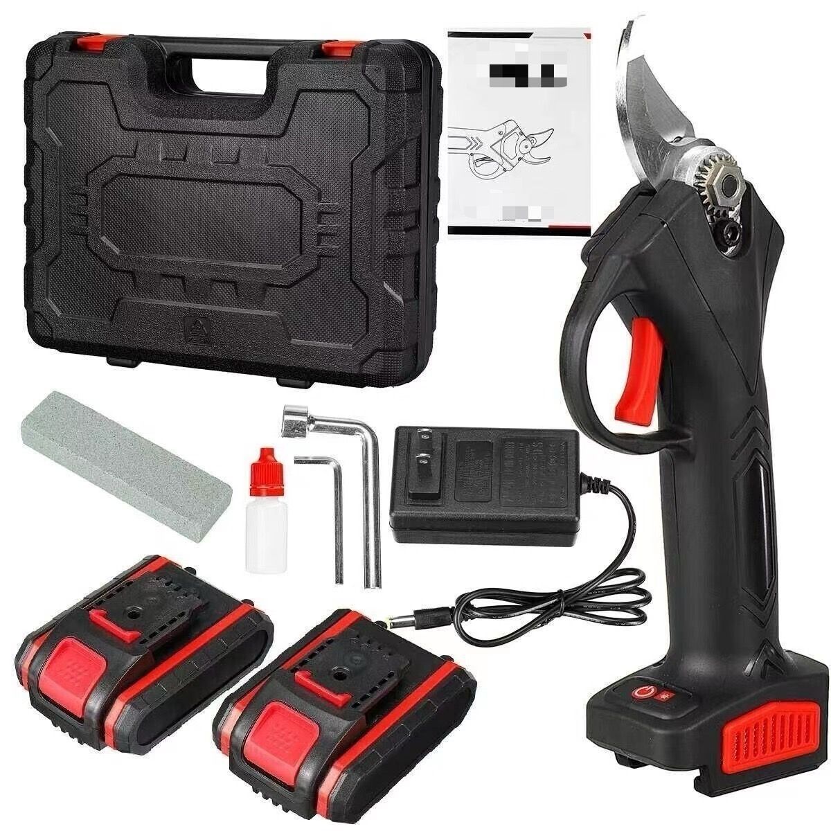 大好評 剪定バサミ 電動ハサミ 充電式ばさみ 48 V ブラシレスモーター SK 5炭素鋼 鋏 二段階切断調整30 mm 大容量バッテリー 付き 片手軽量980 g 庭木 枝切り 園芸用