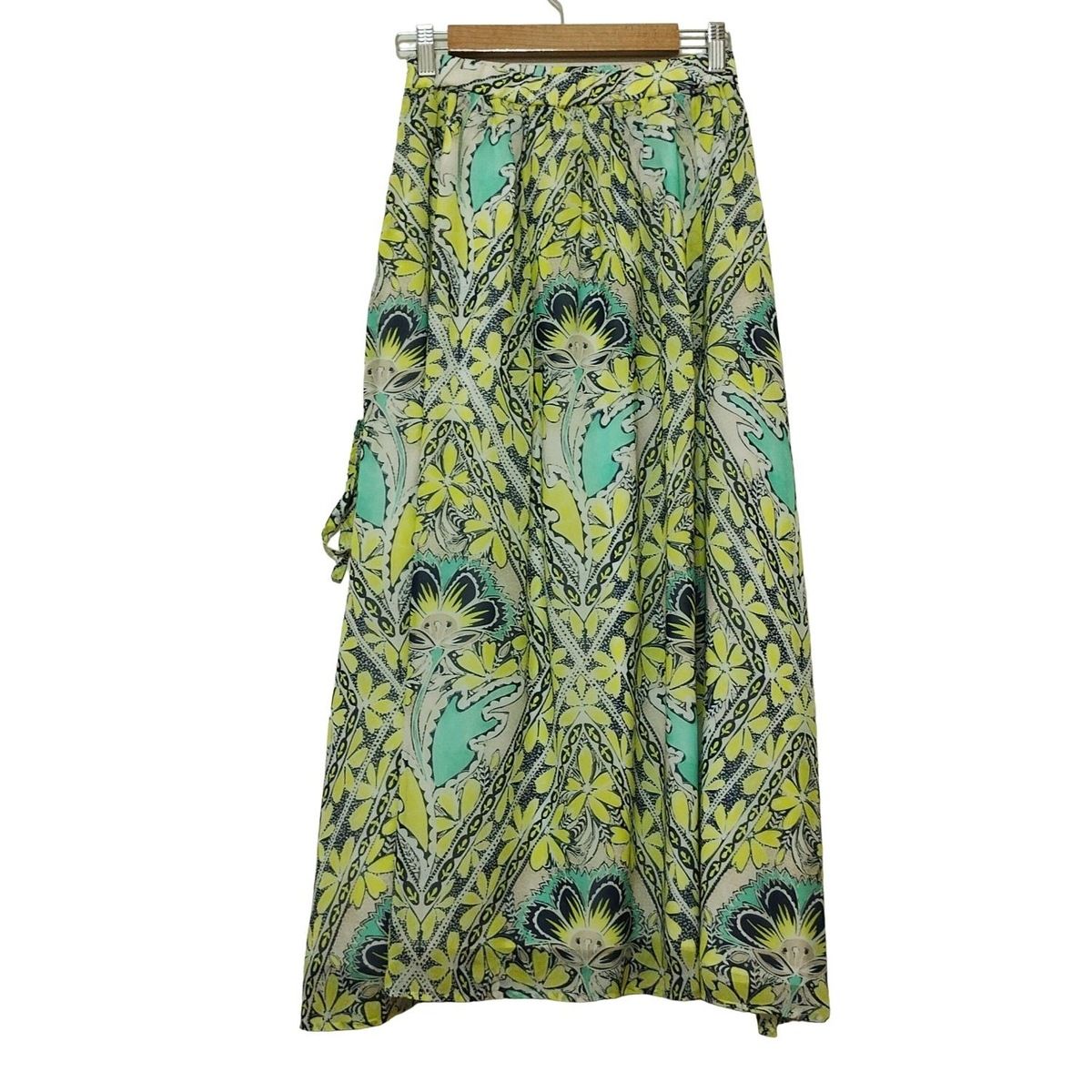 GRACE グレースコンチネンタル ロングスカート サイズ36 S レディース - 白×イエロー×マルチ 花柄