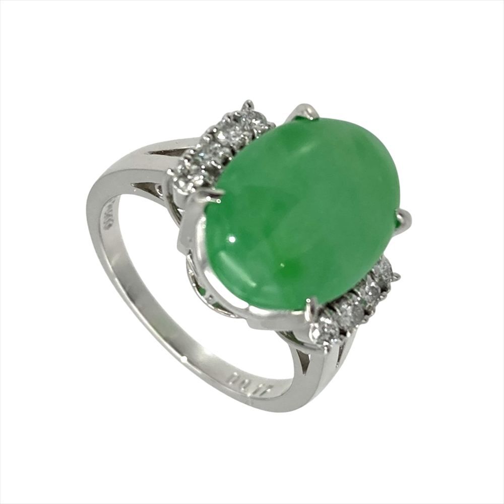 タサキ TASAKI ヒスイ リング 指輪 約11号 Pt 900 7.7 g 翡翠 プラチナ ダイヤモンド レディース