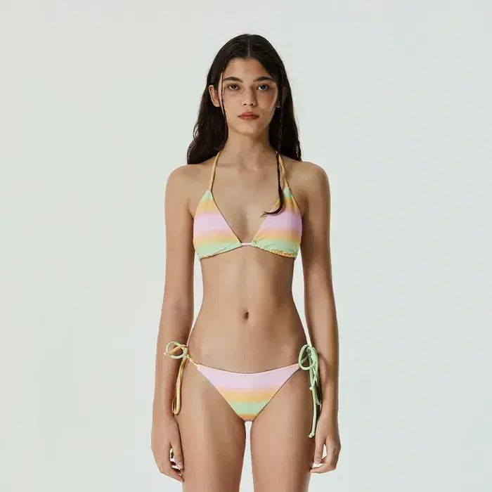 ピンカ グラデーション ストライプ シャーリング ビキニ