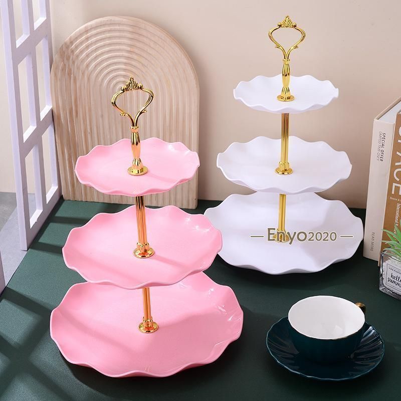 ケーキスタンド ケーキ皿 アフタヌーンティー 食器 2 点セット 3段