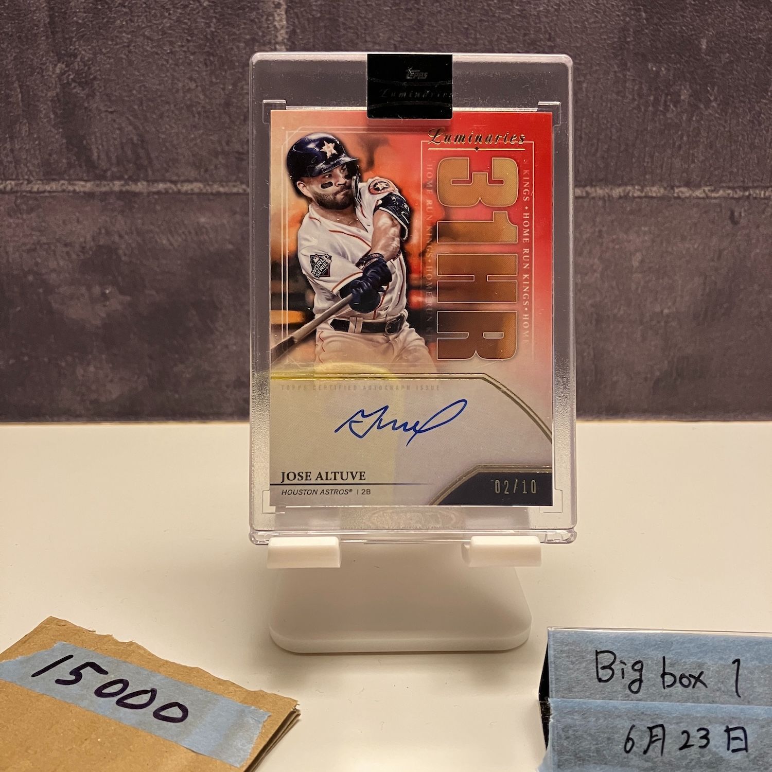 2020 Topps Jose Altuve 02 10 直筆サインカード Houston Astros Luminaries Home Run Kings カード