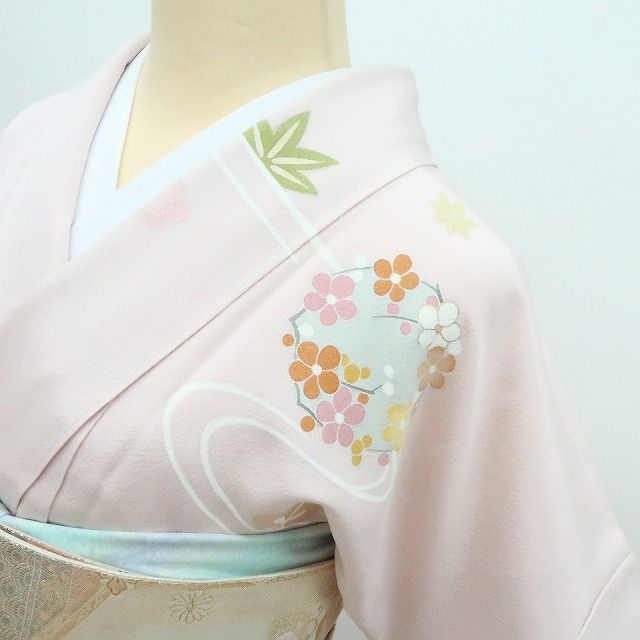 百華❀Y4235◇鈴乃屋謹製 金駒刺繡 仕付け糸付 手縫い仕立て 正絹 桜