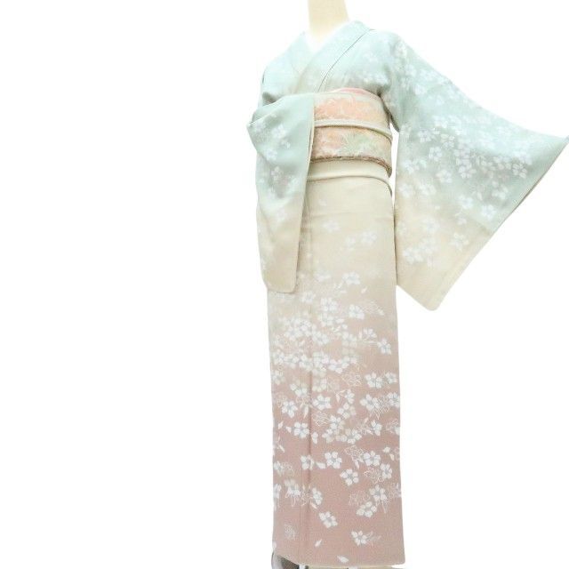 百華❀Y4236◇美品 正絹 夢蒔絵 手縫い仕立て 桜 訪問着 着物 単品