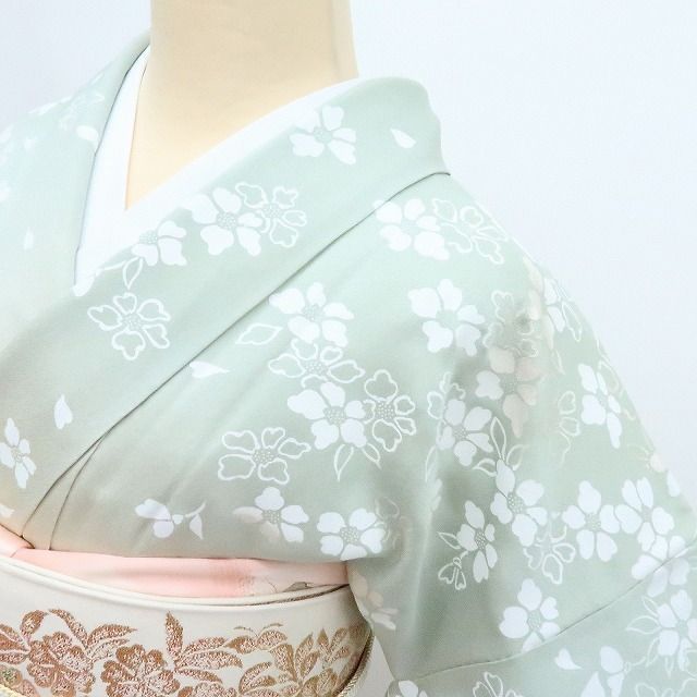 百華❀Y4236◇美品 正絹 夢蒔絵 手縫い仕立て 桜 訪問着 着物 単品