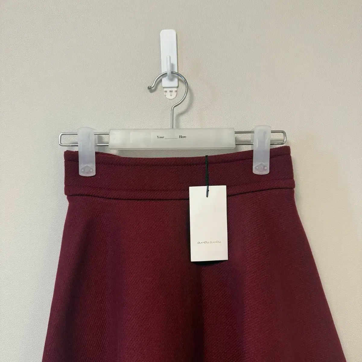 アボアボ カシミア フ スカート ワイン