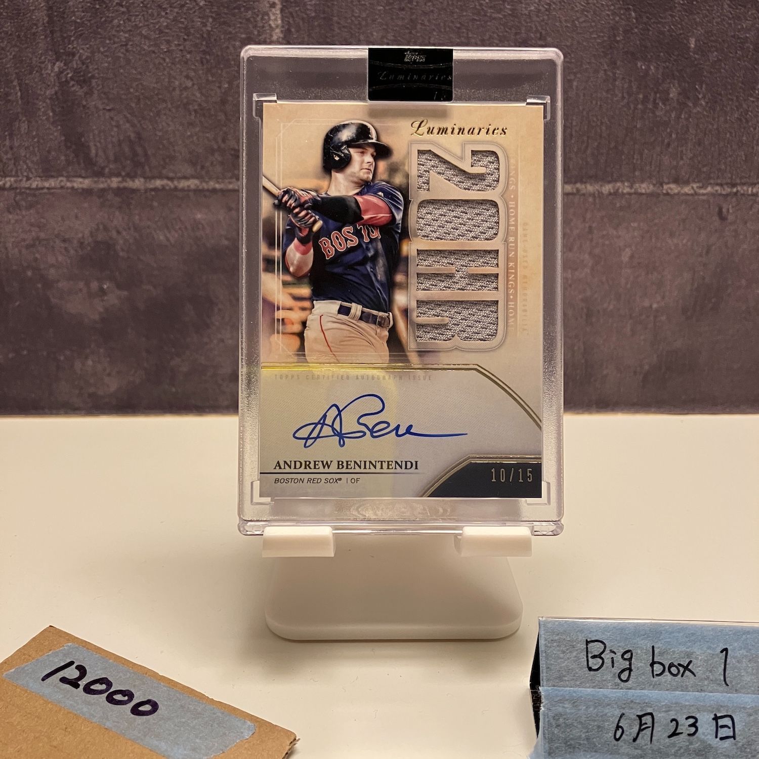 2020 Topps Andrew Benintendi 10 15 直筆サインカード Boston Red Sox Luminaries Home Run Kings ジャージ カード