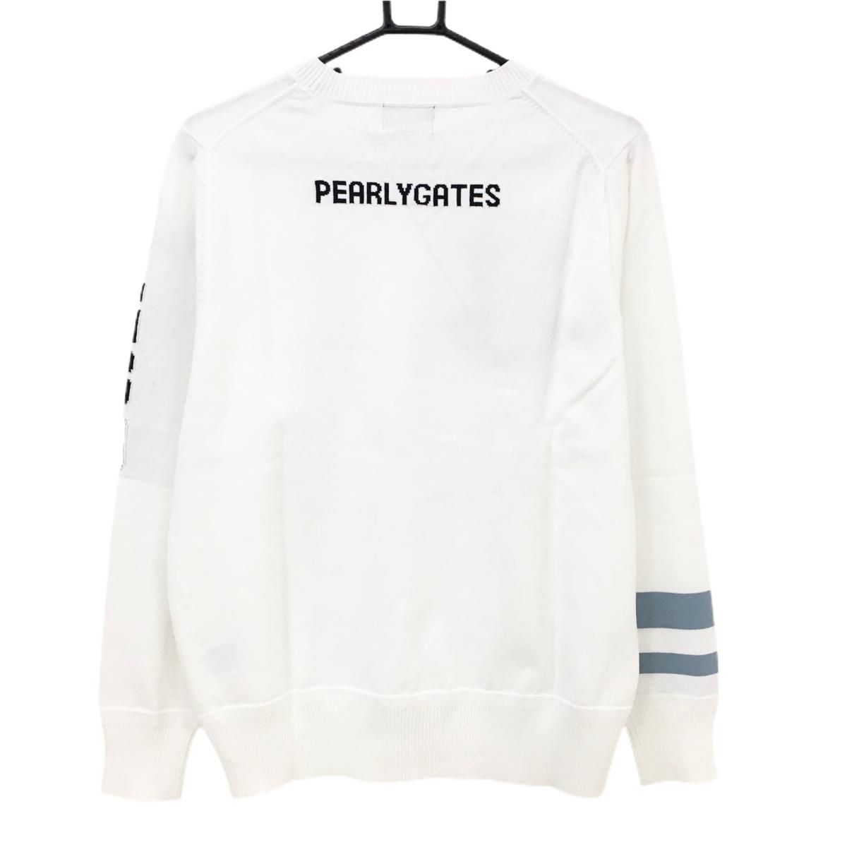 超美品】パーリーゲイツ セーター 白 袖2ライン ニット メンズ 6(XL
