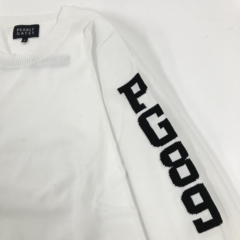 超美品】パーリーゲイツ セーター 白 袖2ライン ニット メンズ 6(XL