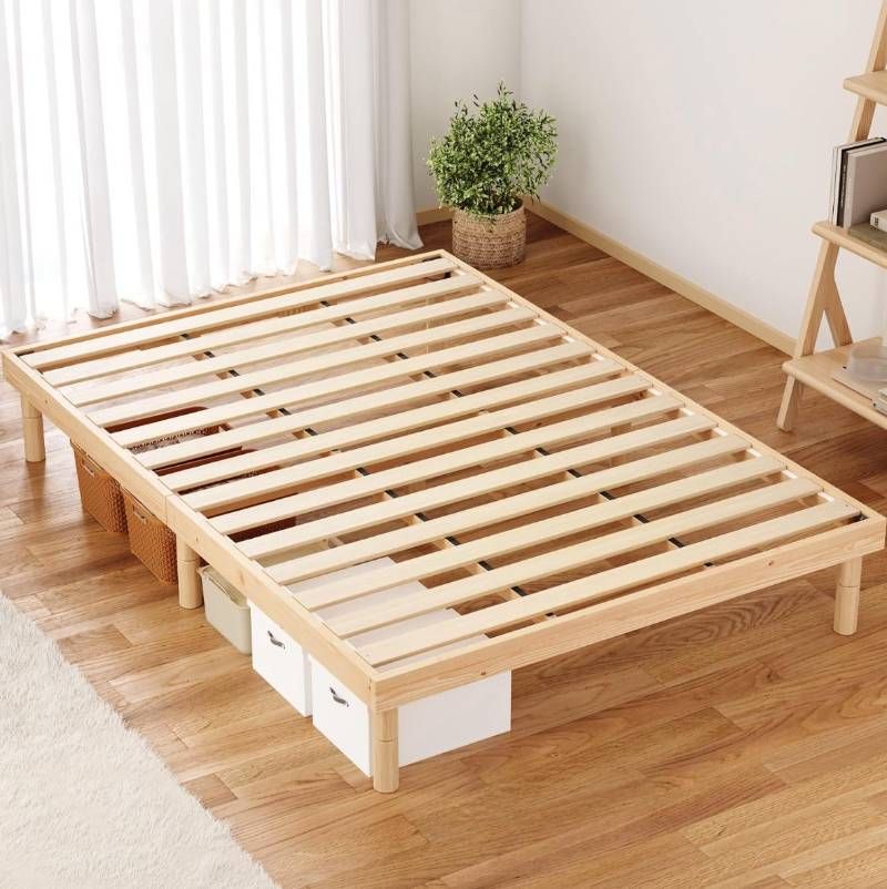 ベッドフレーム シングル すのこベッド 天然木 無垢 パイン材 3段階 高