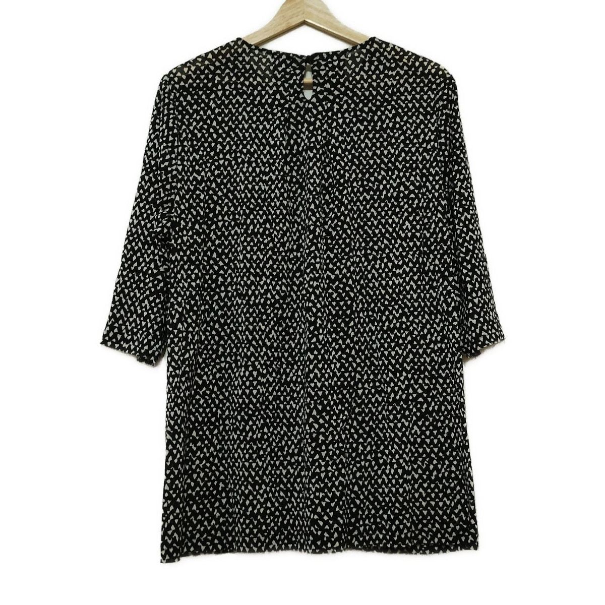 Leilian レリアン チュニック サイズ17 XL レディース - 黒×白 七分袖