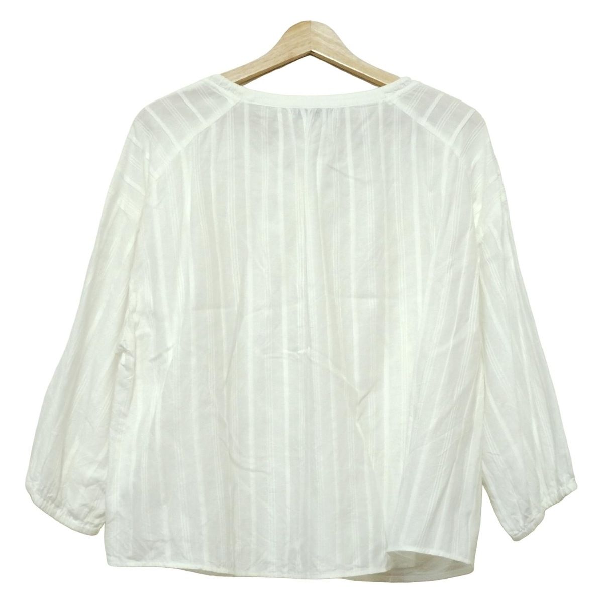 NEMIKA by Leilian ネミカ 七分袖カットソー サイズ13 S レディース - 白 ストライプ