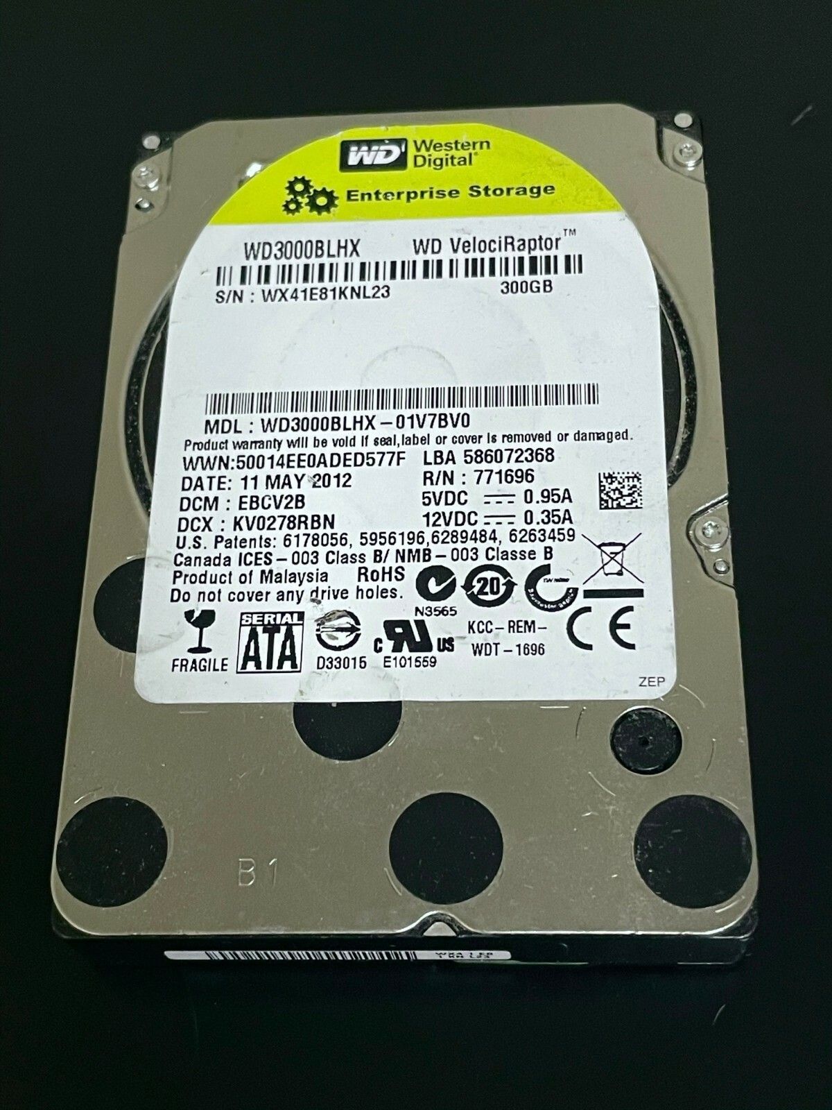 90日保証 再生品 Western Digital 300 GB 10 K SFF 2 5 SATA HARD DRIVE