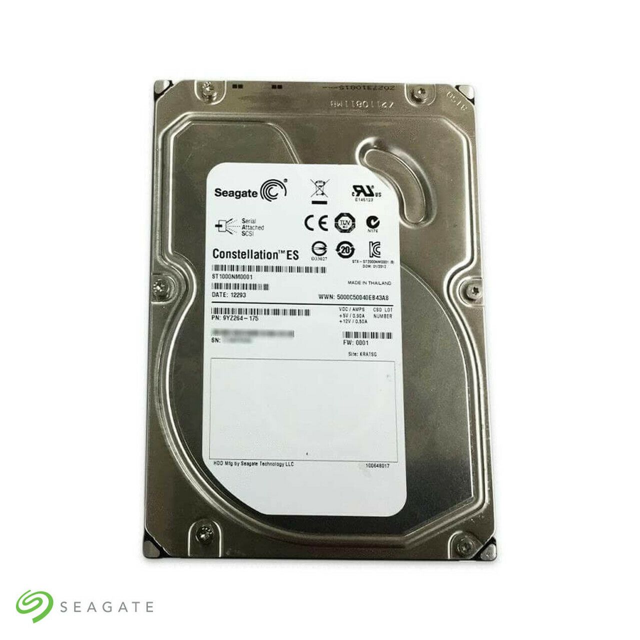 90日保証 再生品 Seagate 1TB 3.5 SAS HDD 7200 RPM 64MB Cache 6.0 Gb s