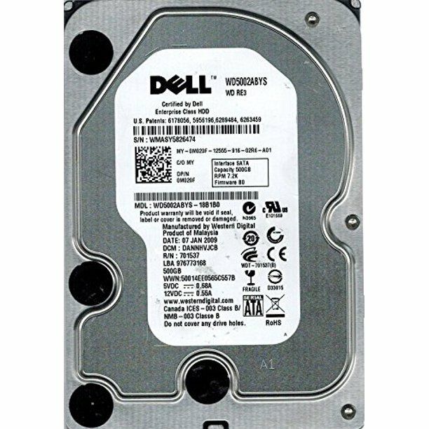 90日保証 再生品 0 M 20 F Dell 020 500 GB 7200 RPM SATA 3.0 s 3.5 in Hard Drive