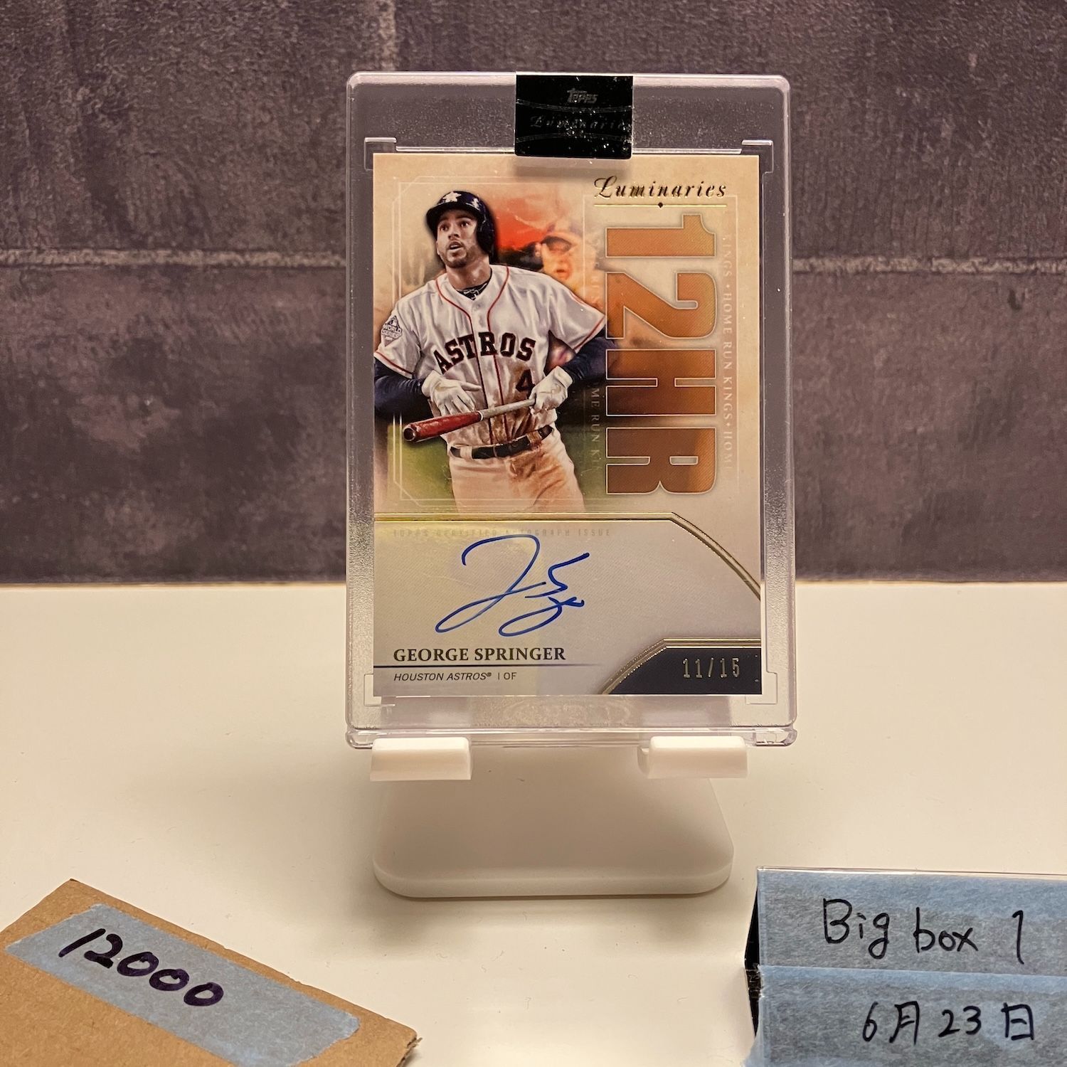 2020 Topps George Springer 11 15 直筆サインカード Houston Astros Luminaries Home Run Kings カード