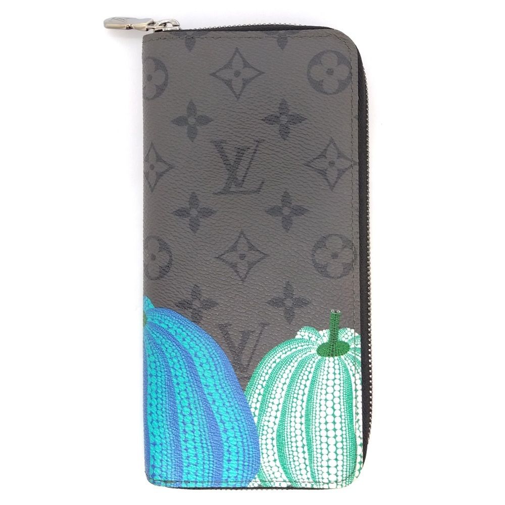 ルイヴィトン LOUIS VUITTON ジッピーウォレット ヴェルティカル 長財布 M 81971 グレー RFID ICチップ 内蔵 草間彌生 LV KY カボチャ