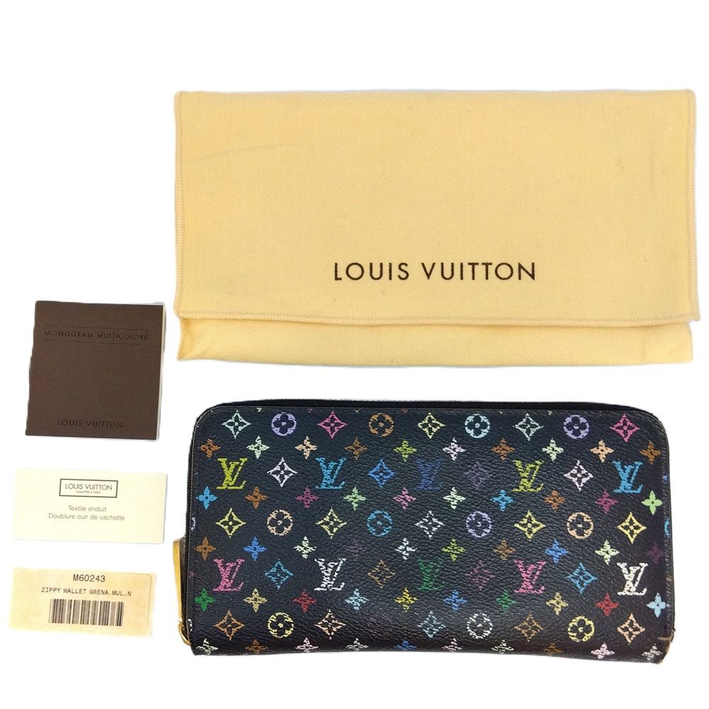 ルイヴィトン LOUIS VUITTON ラウンドファスナー モノグラム キャンバス M 60243 マルチ CA 1150 ノワール×グルナード