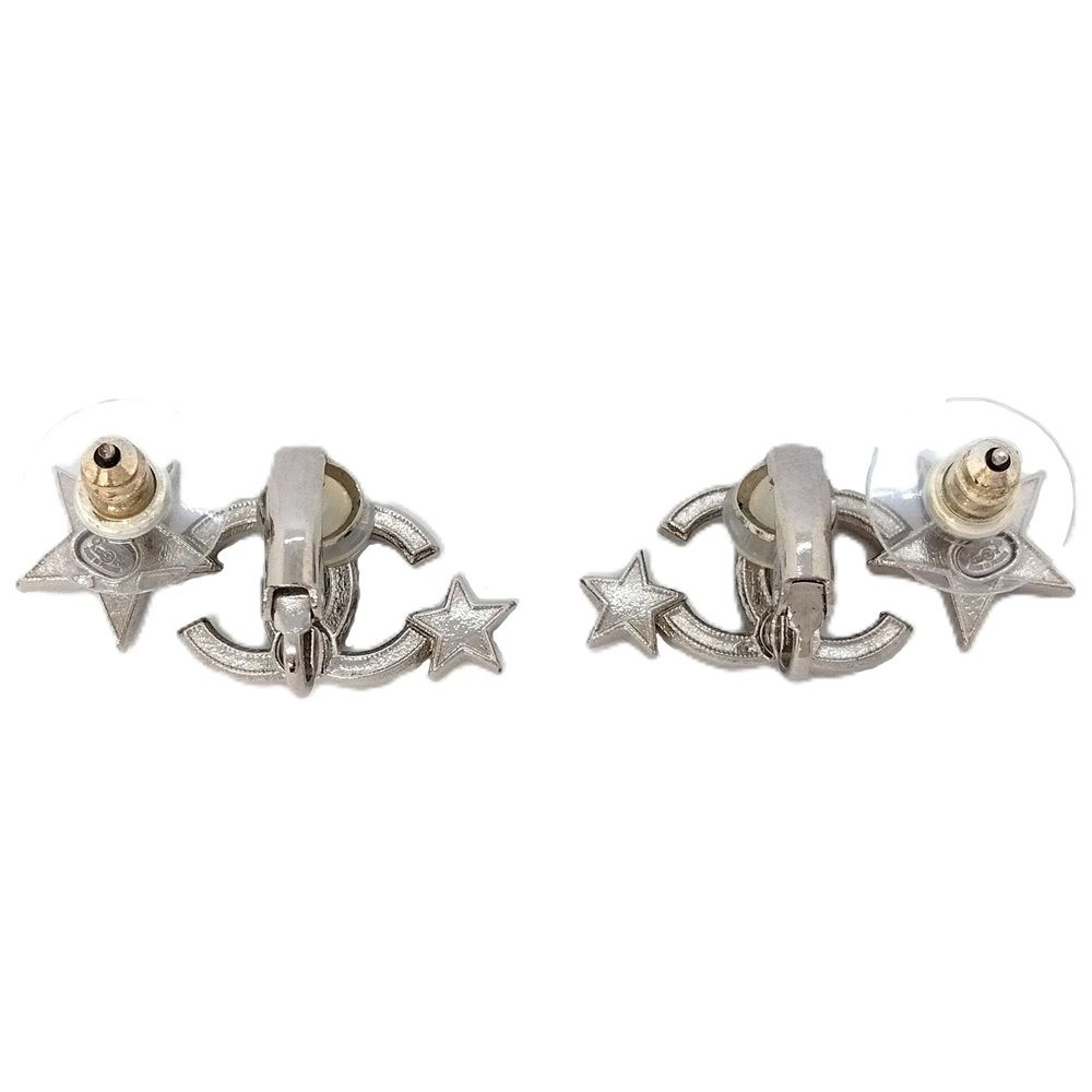 シャネル CHANEL ピアス シルバー ココマーク 星 スター ラインストーン イヤリング A 23 K