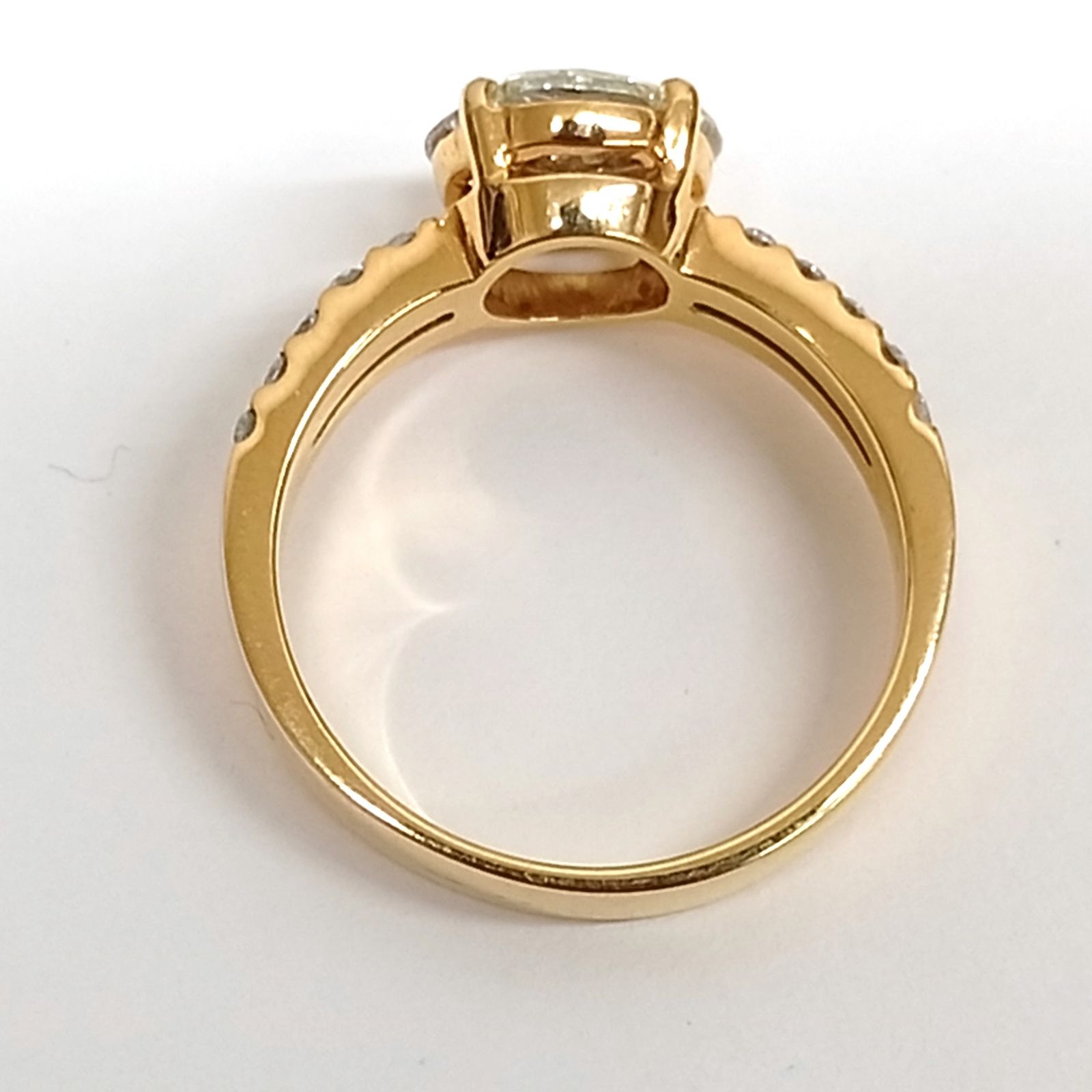 K 14 刻印無し リング 指輪 ダイヤ ダイヤモンド RING 重量約3.64 g 約11.5号 0.60 ct 0.08 JA-25827