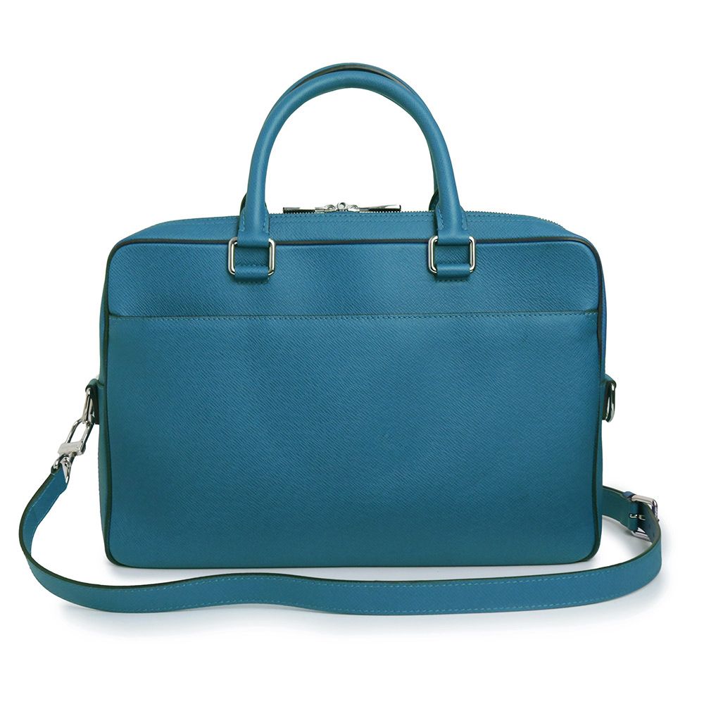 ルイ ヴィトン PDB ポルトドキュマン ビジネス PM 2 way ビジネスバッグ ブリーフケース ショルダー ハンドバッグ 斜め掛け タイガ レザー アイスバーグ ブルー シルバー金具 M 32715 LOUIS VUITTON