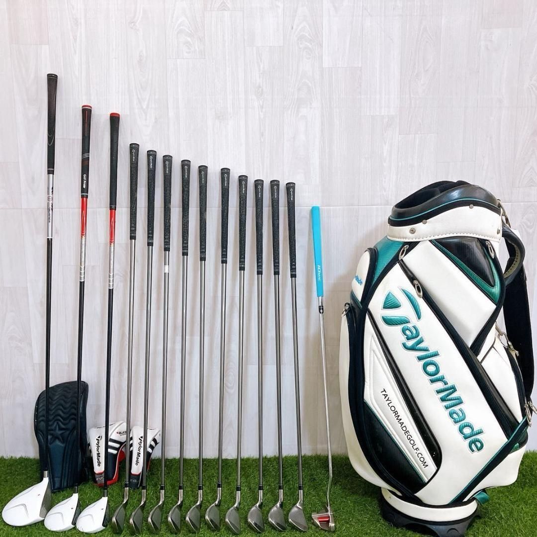 豪華14本 テーラーメイド バーナー メンズゴルフセット 初心者 右 フル