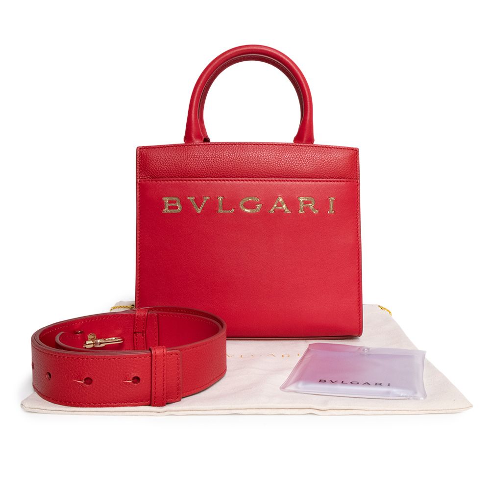 【極美✨】ブルガリ チャンドラ ハンドバッグ ロゴリング金具 レザー レッド 極美✨】ブルガリ チャンドラ ハンドバッグ ロゴリング金具 レザー