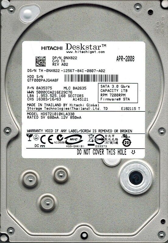 1年保証 再生品 Dell NX 822 1 TB 7.2 K SATA 3.5 3 G