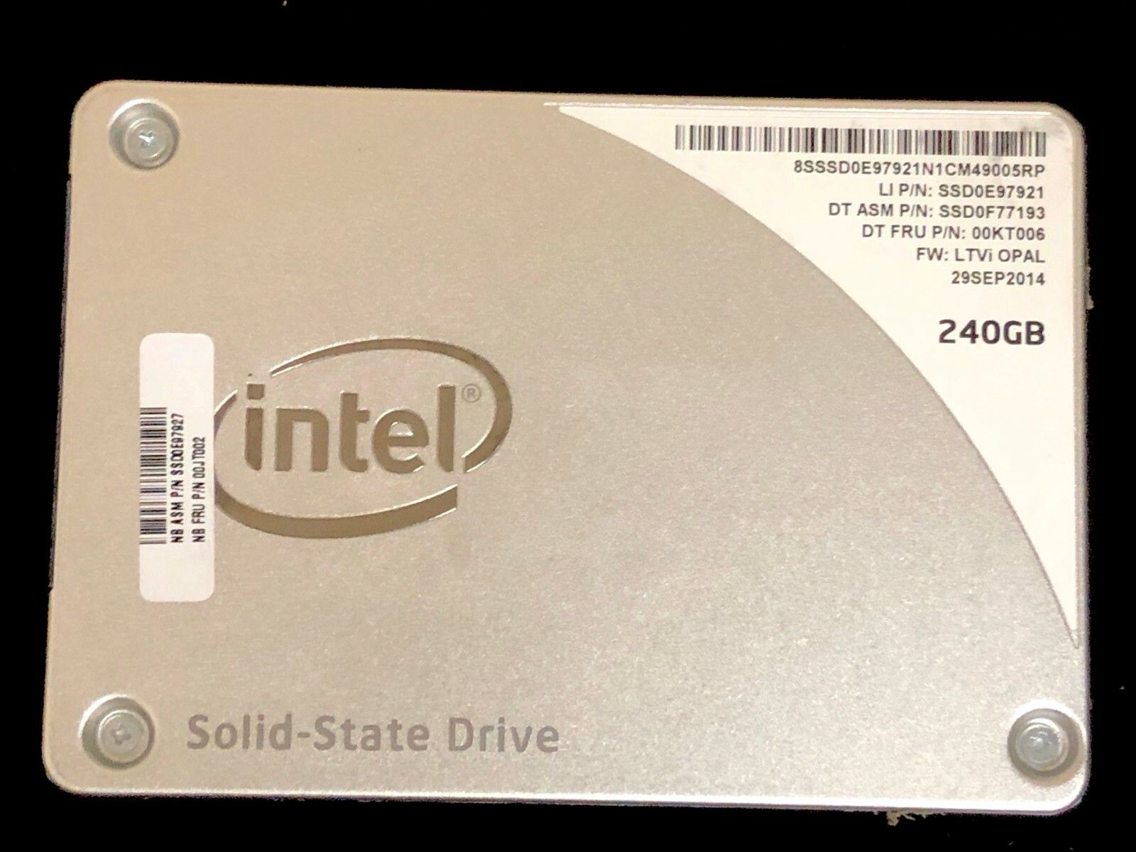 1年保証 再生品 00 KT 006 Intel SSD Pro 2500 240 Gb 6 Gbps SATA 2 5 Solid State Drive