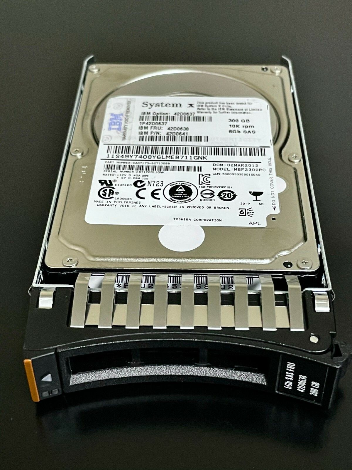 1年保証 再生品 IBM 42 D 0637 0638 0641 300 GB 10 K RPM 2 5 SFF Hot Swap SAS HDD Hard Drive