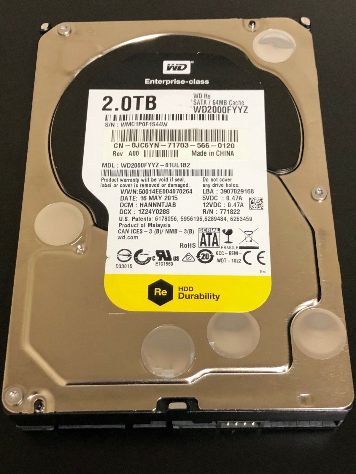 1年保証 再生品 Dell Western Digital 2 TB 7200 RPM 64 MB 3.5 inch SATA HDD Hard Drive