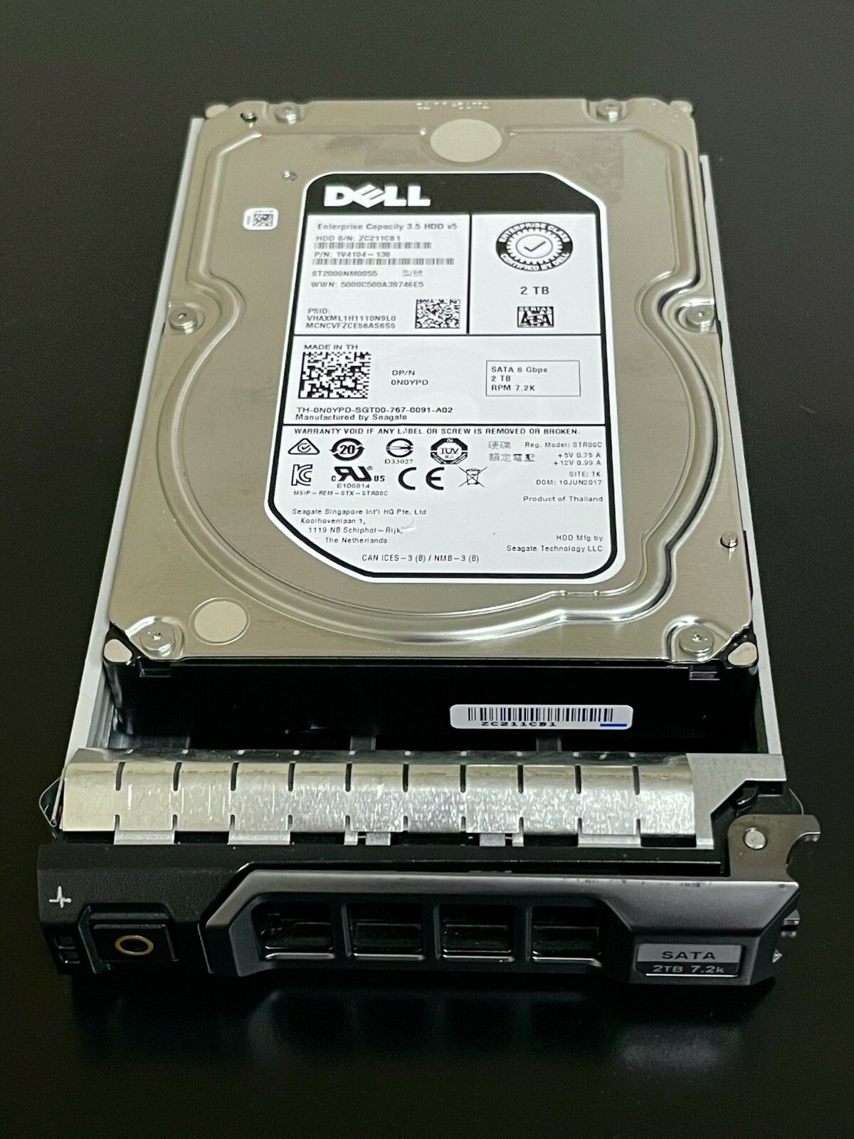 1年保証 再生品 DELL 2 TB 7.2 K RPM SATA III 3.5 LFF 6 GB S HARD DRIVE 2000 HDD N 0 YPD