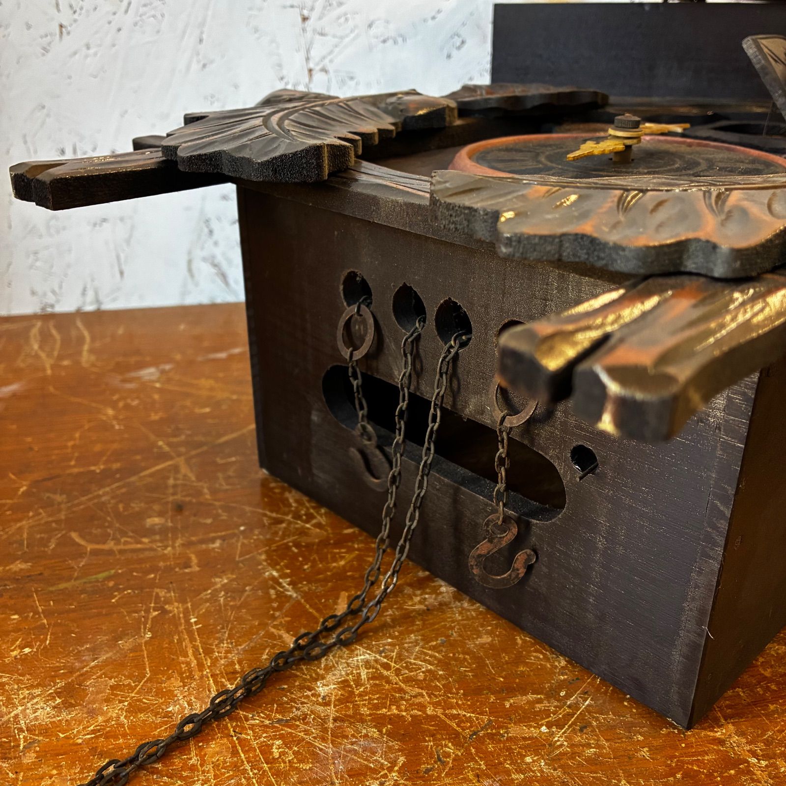 ジャンク品　木製振り子鳩時計 レトロ ジャンク品 木製振り子鳩時計 レトロ Yahoo!オークション - 鳩時計