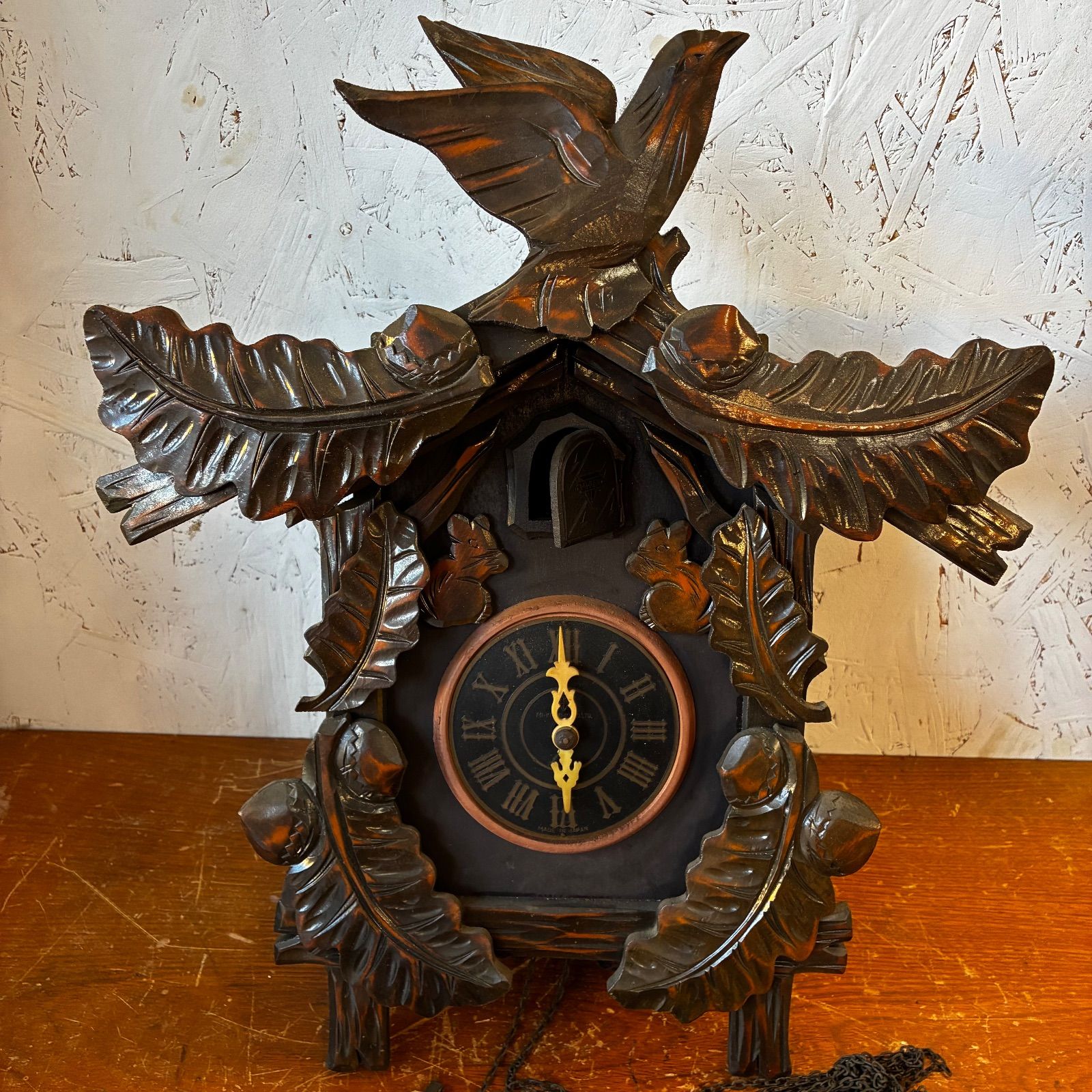 ジャンク品】ミケン 木製 振り子時計 鳩時計 レトロ - メルカリ