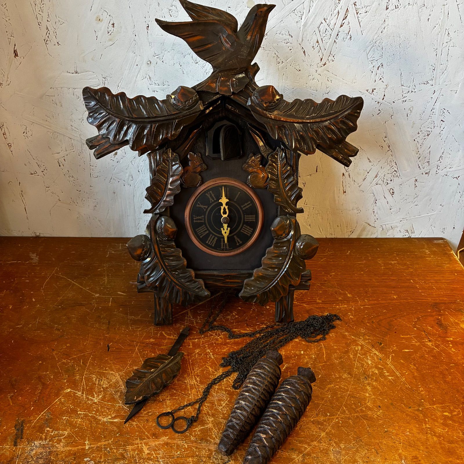 ジャンク品】ミケン 木製 振り子時計 鳩時計 レトロ - メルカリ