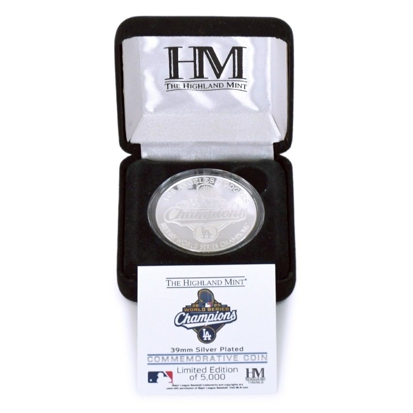 ドジャース 2025 ワールドシリーズ チャンピオンズ 記念コイン 39 mm シルバープレート Los Angeles Dodgers MLB Highland Mint 大谷翔平 山本由伸 佐々木朗希