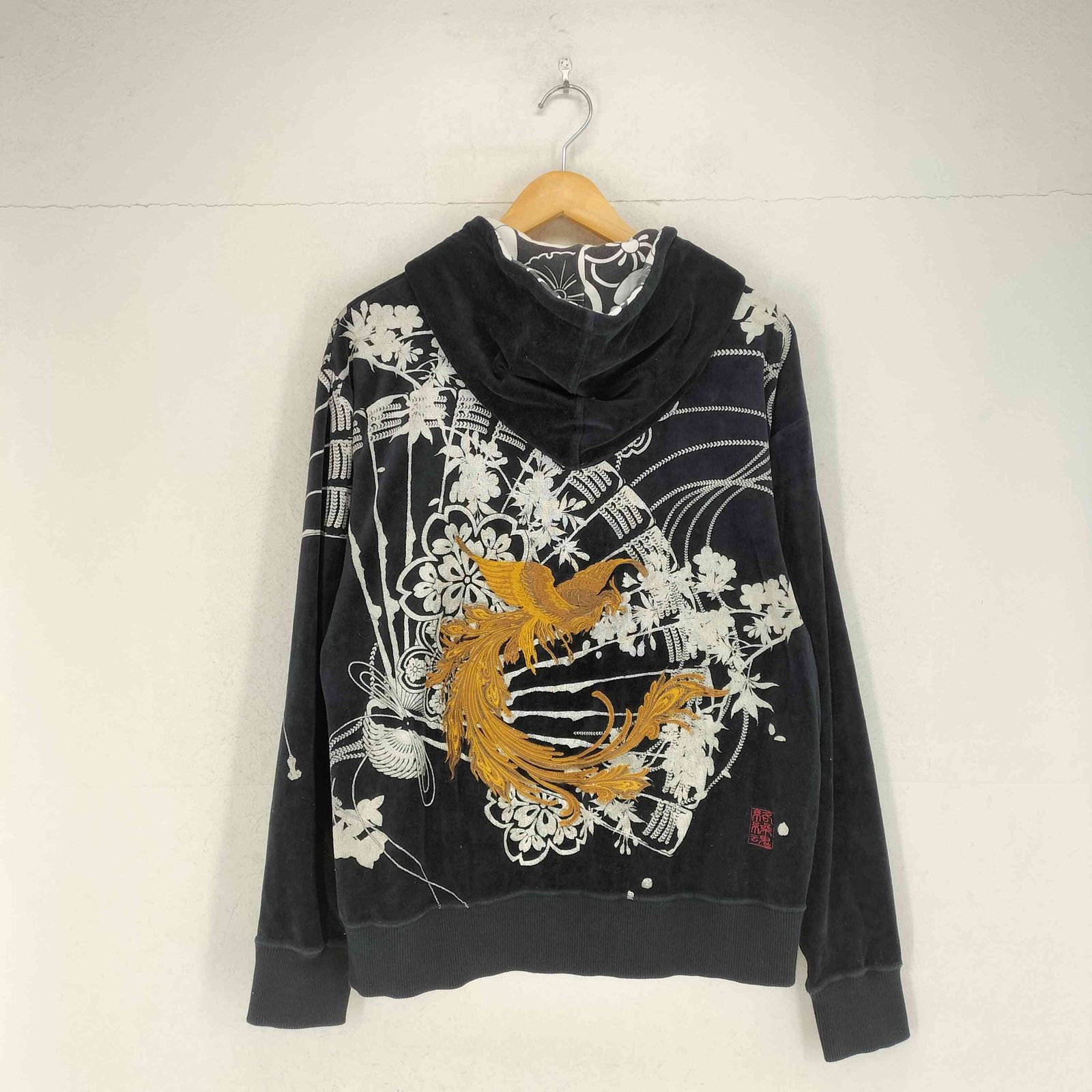 カラクリダマシイ 絡繰魂 ベロア 鳳凰 和柄 ジップパーカー パンツ