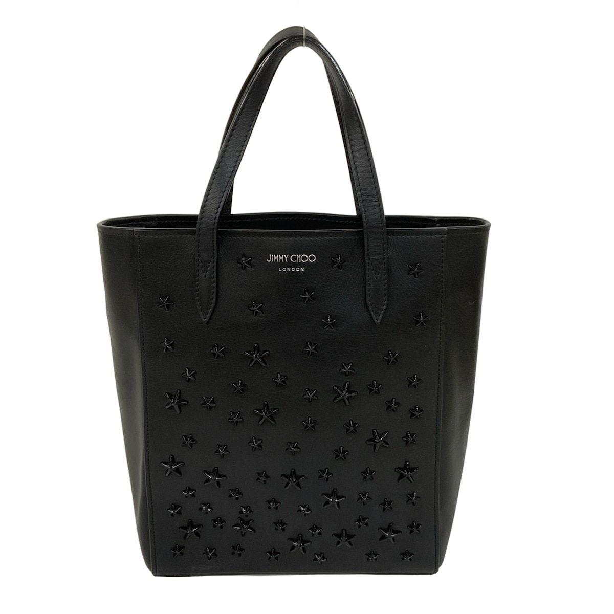JIMMY CHOO ジミーチュウ トートバッグ ブリア トート N S 黒 スター 星 スタッズ 2 way ホログラムシールなし レザー