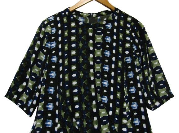 センソユニコ t.b ティービー 五分袖 ひざ丈 ワンピース チュニック 黒 ネイビー カーキ色 Mサイズ38 春夏秋用 管理番号 -