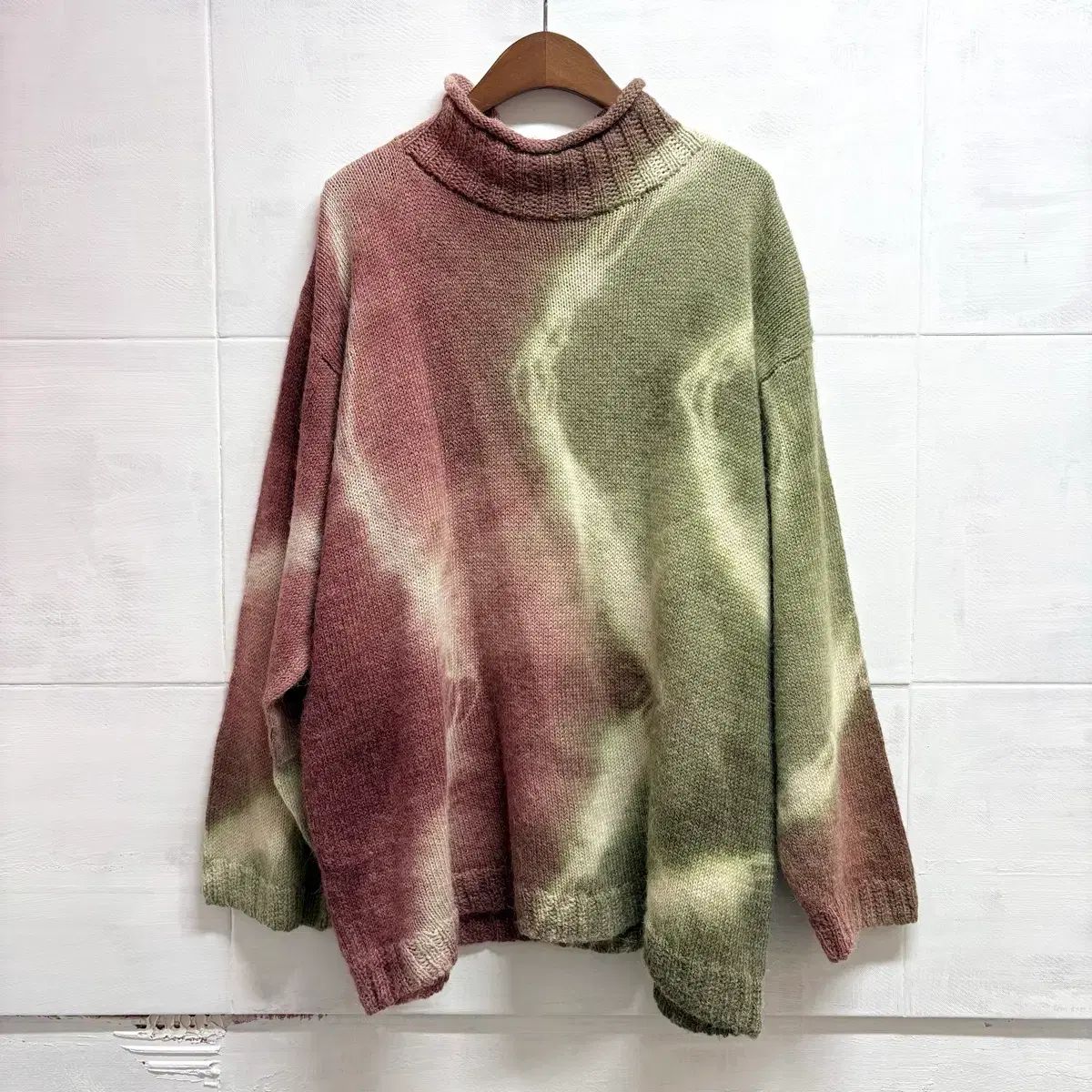 80 s Tela Alpaca タイダイ ハンドメイド グランジ ニット