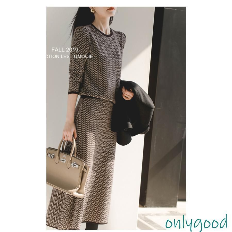 卒業式 服 母 ニットセット レディース セットアップ 50代 おしゃれ 長袖 秋冬 タイトスカート 入学式 上品 通勤 OL 3点セット ニッ