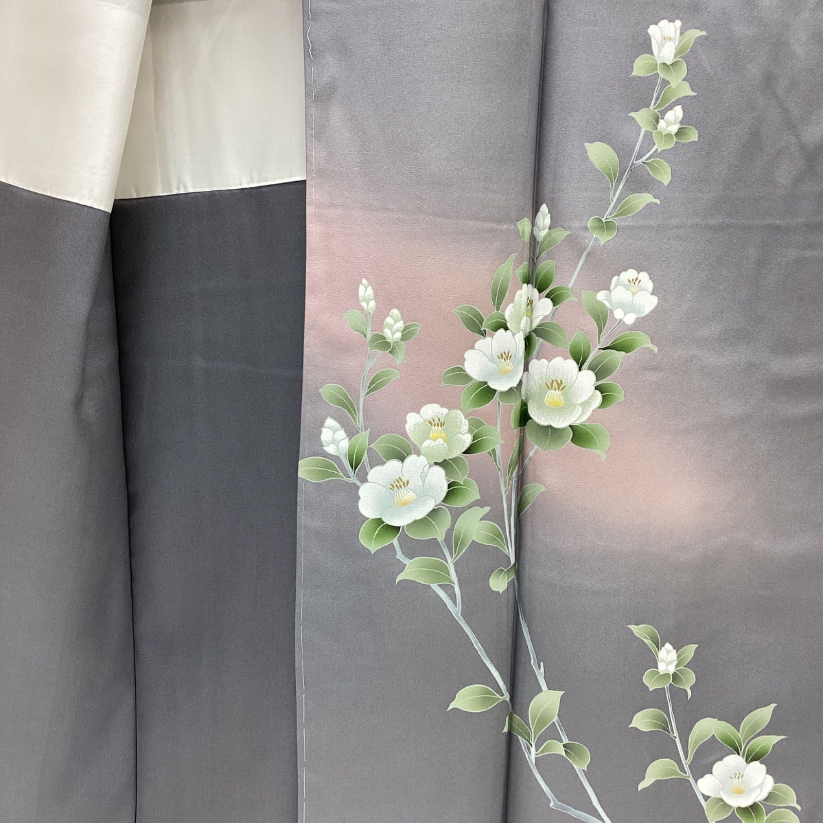 未使用 美品 着物 訪問着 明るいグレー 正絹 着丈162cm 落款 新品未使用 袷着物 訪問着 さが美 正絹R140 - メルカリ