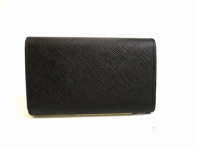 プラダ PRADA サフィアーノ トライアングル レザー シルバー金具 4連 キーケース キーリング メンズ レディース