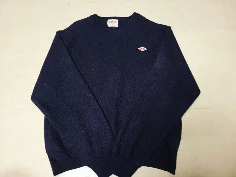 ダントン ネイビー クロップドウールニット ポール1254