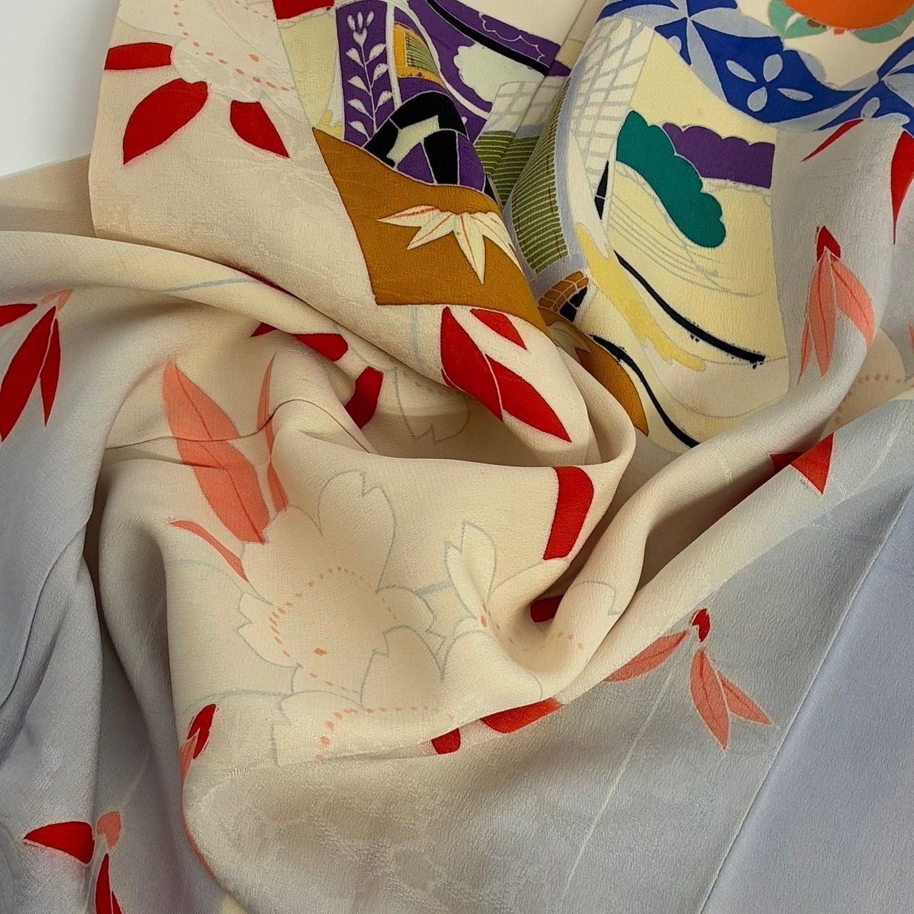 アンティーク 二尺袖 染め 小振袖 正絹 着物 MK-2387