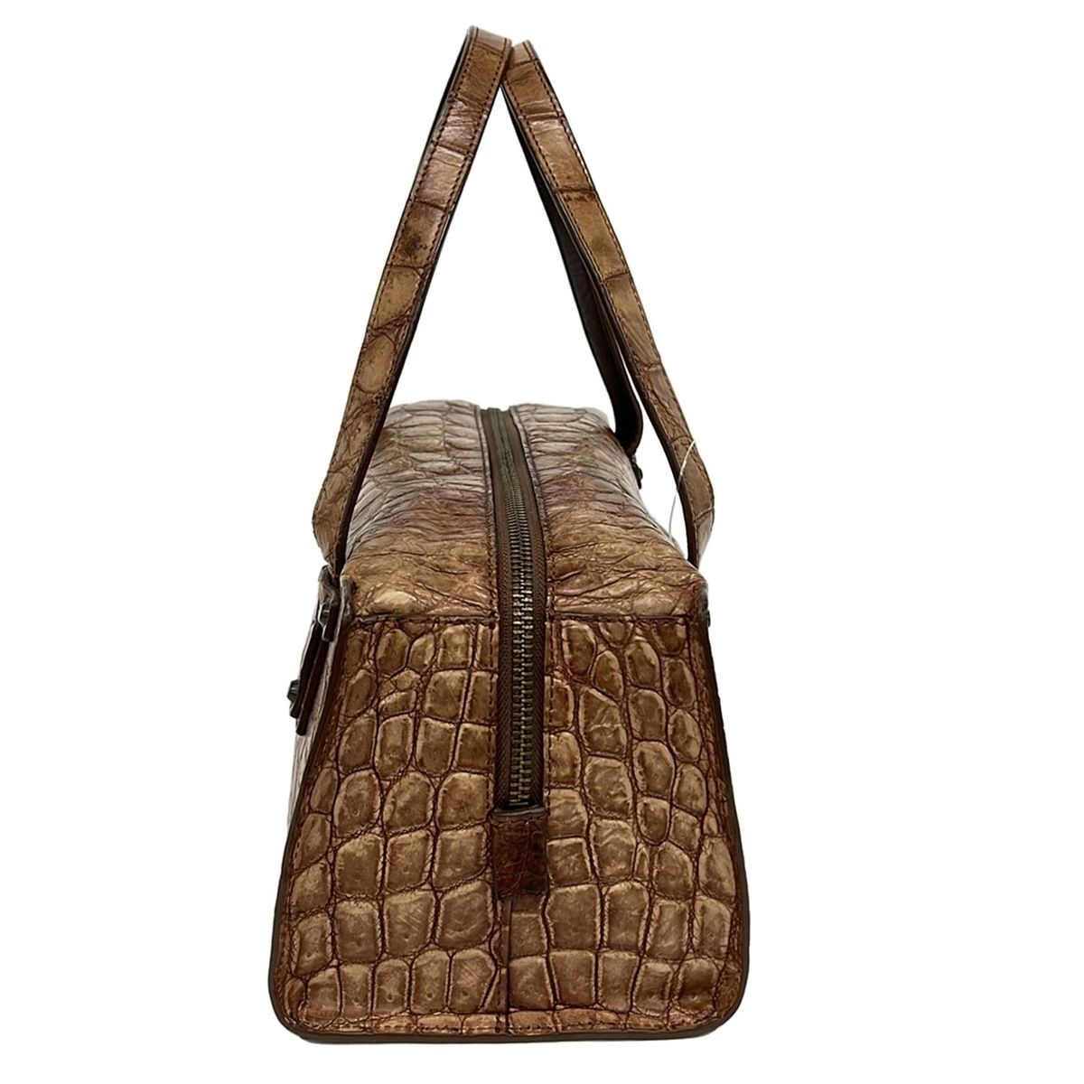 BEAUGRAND ボーグラン ハンドバッグ - ダークブラウン×ベージュ